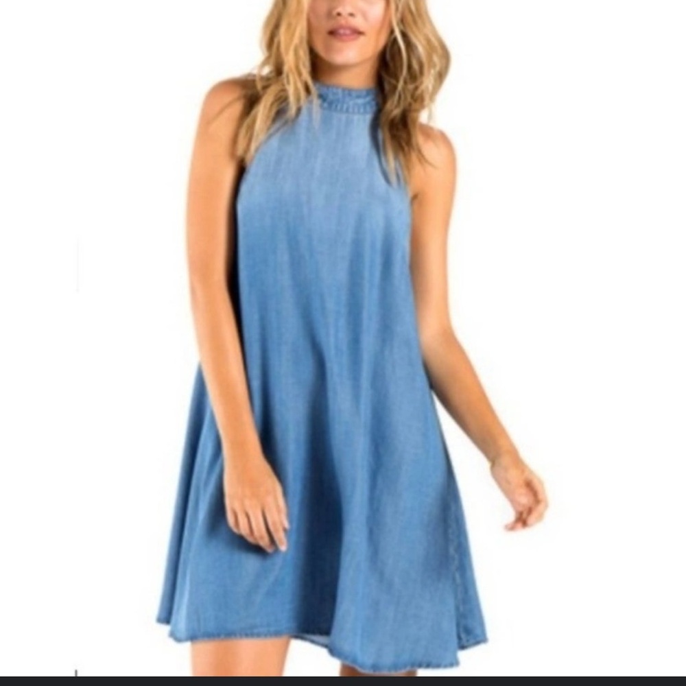 Anthropologie Cloth & Stone‎ Small Chambray swing dress. Size small 100% Lyocell - Picture 11 of 12